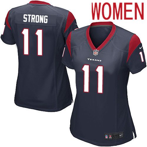 Women Houston Texans #11 Jaelen Strong Nike Navy Player Game NFL Jersey->women nfl jersey->Women Jersey